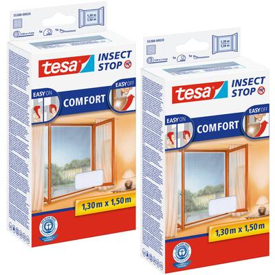 Tesa - 2x Insect Stop comfort Fliegengitter für Fenster - Insektenschutz mit Klettband Image