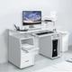 Costway - Bureau Informatique Table de Bureau en mdf pour Ordinateur Multi-Rangements avec Tablette