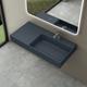 Doporro - Lavabo Suspendu Gris Noir Mat 90cm Vasque à Poser avec Bonde Lave Mains Rectangulaire de