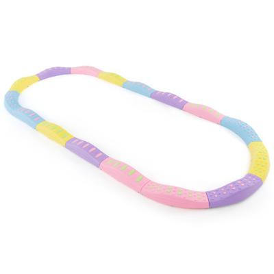 Costway Colorful Kids Wavy Balance Beam with Textured Surface and Non-slip Foot Pads-Pink & Purple