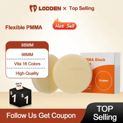 LODDEN Flexible PMMA Block Dental Lab Resin Materials High-Quality for CAD/CAM 98mm System
