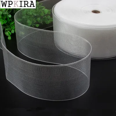 Curtain Accessories Transparent Ribbon Polyester Padded Woven Tape Cloth Belt Eyelets Rings Punch