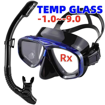 Myopia Diving Mask Snorkeling Set Nearsighted Swimming Googles Short Sighted Silicone Skirt Nearsightedness -1.0 to -9.0