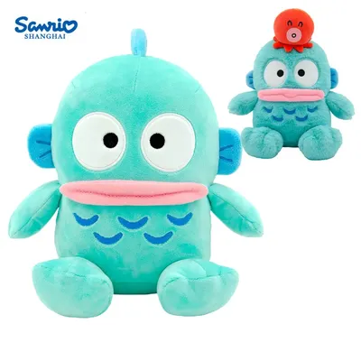 100% Genuine Sanrio Hangyodon Cartoon Plush Toy Hanton Plush Dolls Throw Pillow Birthday Gift Kids