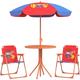 Kids Bistro Table and Chair Set w/ Cowboy Theme, Adjustable Parasol - multi-coloured - Outsunny