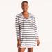 Nautica Women's Striped Hooded Cover Up Swim Bright White, L