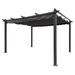 Soy Chash Outdoor Patio Retractable Sunshelter 13 Ft. W x 10 Ft. D Aluminum Pergola Canopy /Soft-top in Gray | 89.37 H x 157 W x 118 D in | Wayfair