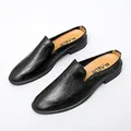 Echt leder Panto letten Schuhe Herren Halbschuhe für Männer Luxusmarke Hausschuhe Herren Designer Freizeit schuhe atmungsaktive Slip on Schuhe