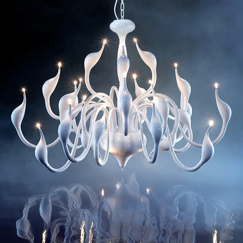G4 LED Swan kronleuchter Beleuchtung für Schlafzimmer Foyer Kronleuchter lustre salon Schwarz Weiß Rot gold kronleuchter Beleuchtung