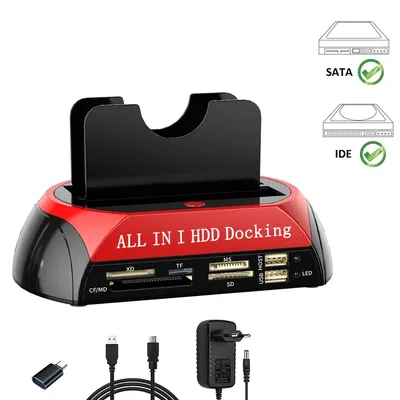 Für 2,5 3,5 Zoll IDE SATA HDD SSD Dockingstation mit Kartenleser USB zu SATA IDE Dual Externe Festplatte Box HD Externo