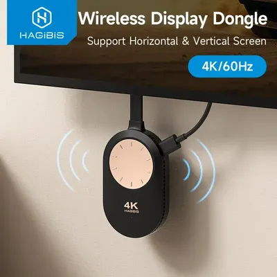 Hagibis Wireless HDMI-kompatibler Display-Dongle-Adapter 4K@60Hz Wireless Extender für Laptop PC Smartphone HDTV Projektor IOS