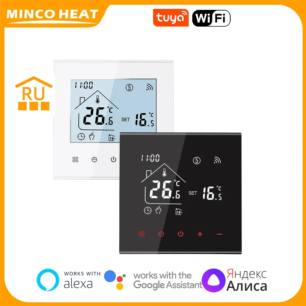 Minco Heat Nuovo M4A Samrt Wifi Tuya Termostato Regolatore di Temperatura Display LCD Per Riscaldamento A Pavimento Elettrico/Acqua/Gas Caldaia