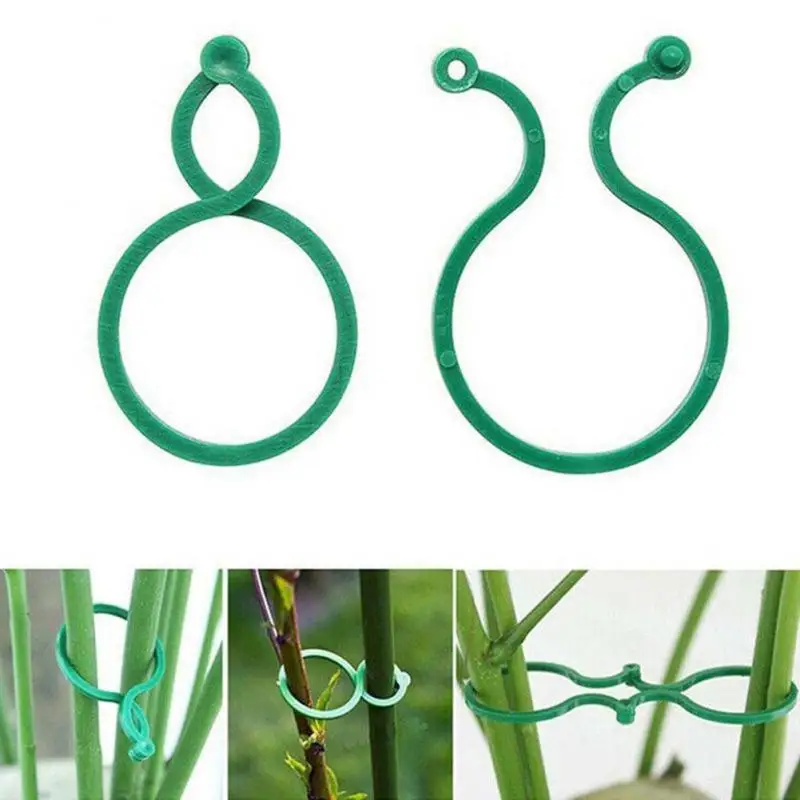 Garten Rebe Umreifung clips Pflanze gebündelt Schnalle Ring halter Tomaten Garten Pflanze Stand Werkzeug 50-100 Stück Garten Dekor gem