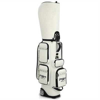 1pc Golf Bag With Wheels, Pu Material Golf Club Ba...