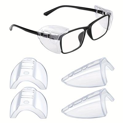 2 Pair, Safety Glasses Side For Prescription Glasses, Slip On Clear Eye Glasses, Fits Small To Large Eyeglasses