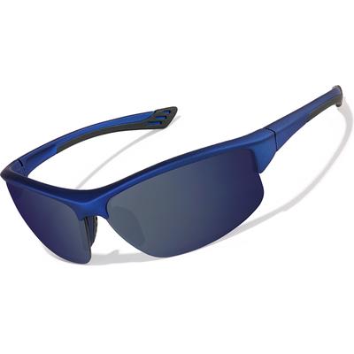 Zenni Men's Sunglasses Half-Rim Blue Plastic Frame