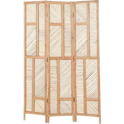 Raumteiler Rattan Natur 117 x 180 cm 3-teilig Trennwand Paravent Raumtrenner Modern Boho