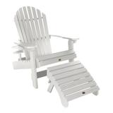 highwood Mandalay Reclining Adirondack Chair with Cupholder and Matching Ottoman by Havenside Home White