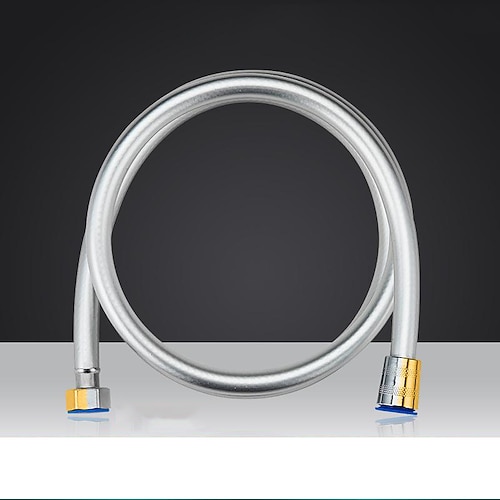 Brauseschlauch aus Edelstahl für Handbrauseköpfe 59–79 Zoll, G1/2-Gewindeeinsatz und Mutter, universeller Brauseschlauch-Ersatz-Handbrauseschlauch Image