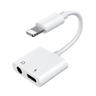 Adattatore splitter per cuffie iPhone Lightning - Mini jack Lightning da 3,5 mm bianco