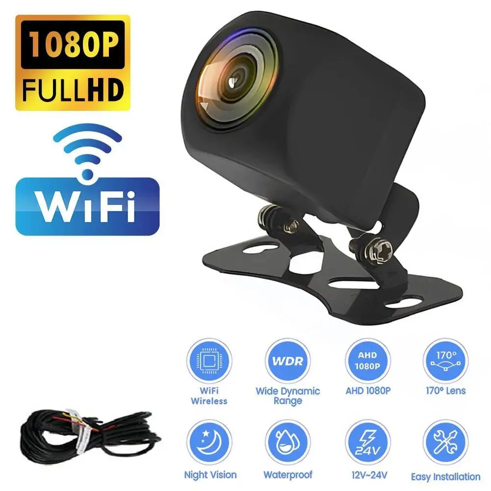 Universal Wireless Nachtsicht Rückansicht Kamera HD 1080P Auto Wasserdichte Wifi Rückfahr Kamera Unterstützung Android IOS Image