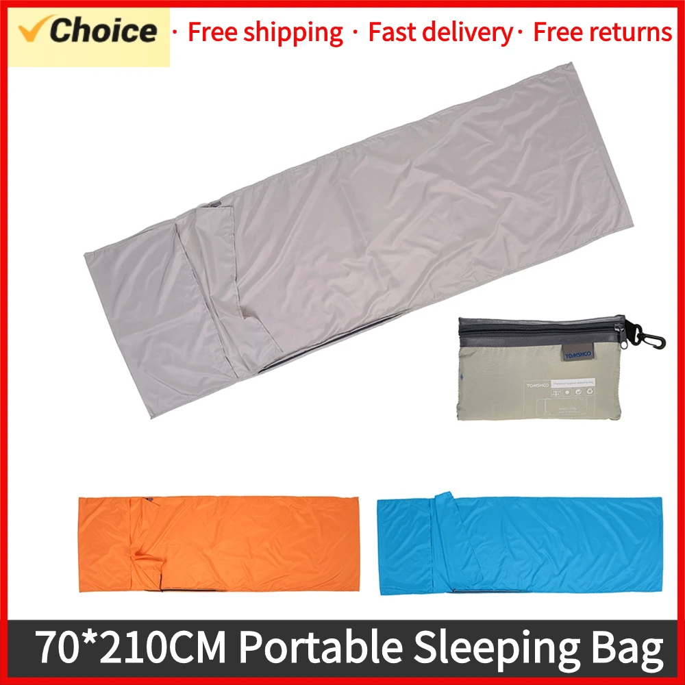 70*210CM Tragbare Polyester Schlafsack Liner mit Kissenbezug Leichte Outdoor Reise Camping Wandern Geschäftsreise Hotel Image