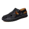 Coole Leder Outdoor Herren Sandalen handgemachte atmungsaktive Sommer Freizeit schuhe für Männer Slip on Flats Herren Slipper plus Größe 38-47