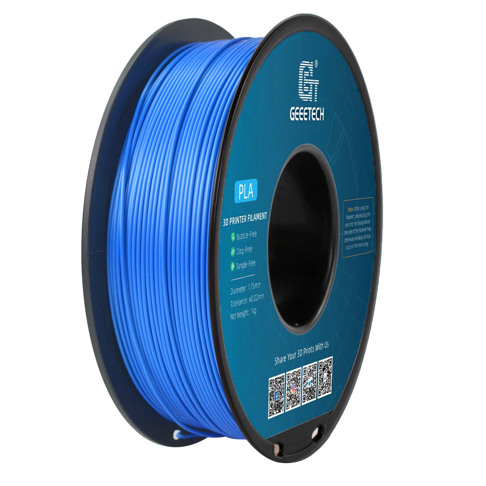 Geeetech Standard-PLA-Filament, 1 kg, 1,75 mm, Kunststoffmaterial für 3D-Drucker, Genauigkeit 0,03 mm, passend für die meisten FDM-Drucker Image