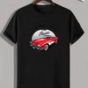 Classic Car Print, Men's Graphic T-shirt, Casual Comfy Tees For Summer, Mens Clothing