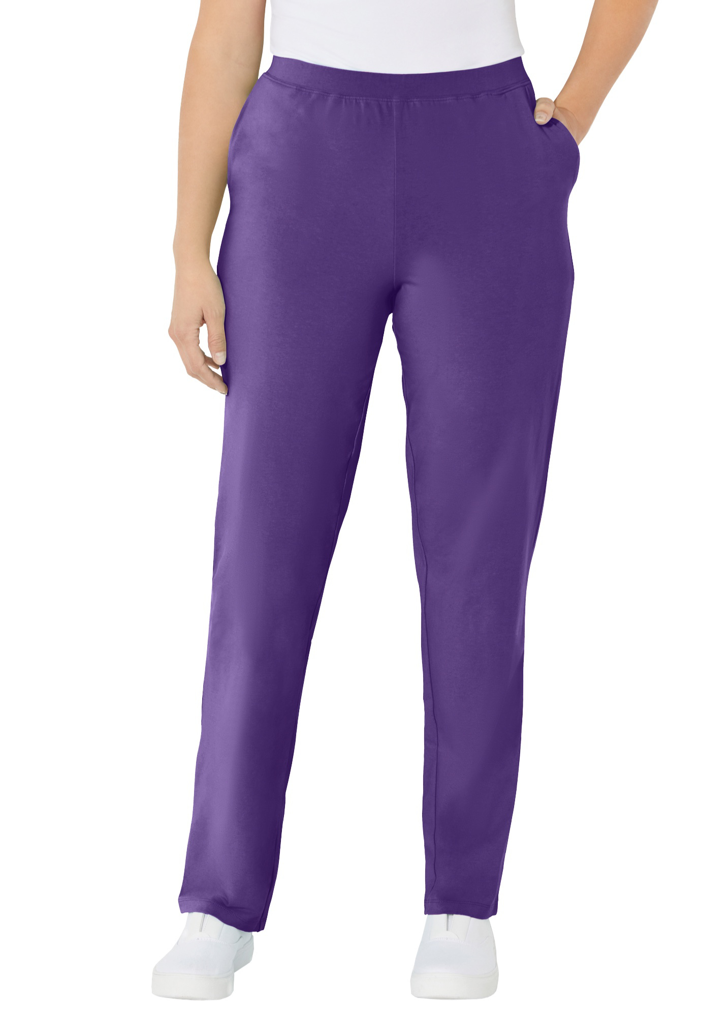 Plus Size Women's Suprema® Pant by Catherines in Dark Violet (Size 0X)