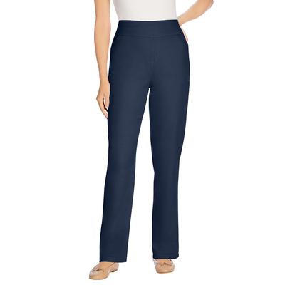 Plus Size Women's Flex-Fit Pull-On Straight-Leg Denim Jean by Woman Within in Navy (Size 20 WP) Jeans