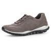 Keilsneaker GABOR ROLLINGSOFT, Damen, Gr. 43, grau (taupe), Nubukleder, unifarben, sportlich, Schuhe Sneaker, mit Logoschriftzug an der Ferse, Freizeitschuh, Halbschuh, Schnürschuh