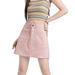 Dirty Pink Denim Skirt For Women Plus Size Summer Plus Size For Small People Slim Fit A-Line Anti-Exposure Hip-Hugging Skirt Pink M