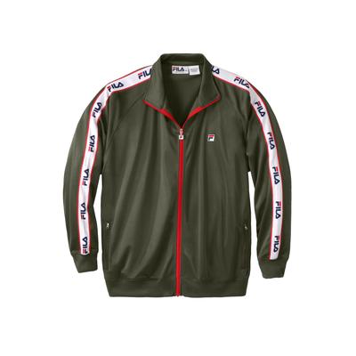 Men's Big & Tall Taped Logo Track Jacket by FILA in Olive (Size 2XL)