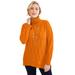 Plus Size Women's Cable Turtleneck Sweater by Jessica London in Ultra Orange (Size 14/16)