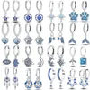 925 Sterling Silber elegante blaue Serie Tropfen Ohrringe für Frauen blaue Augen Zirkonia Party Geschenke Original Hochzeits schmuck Geschenke