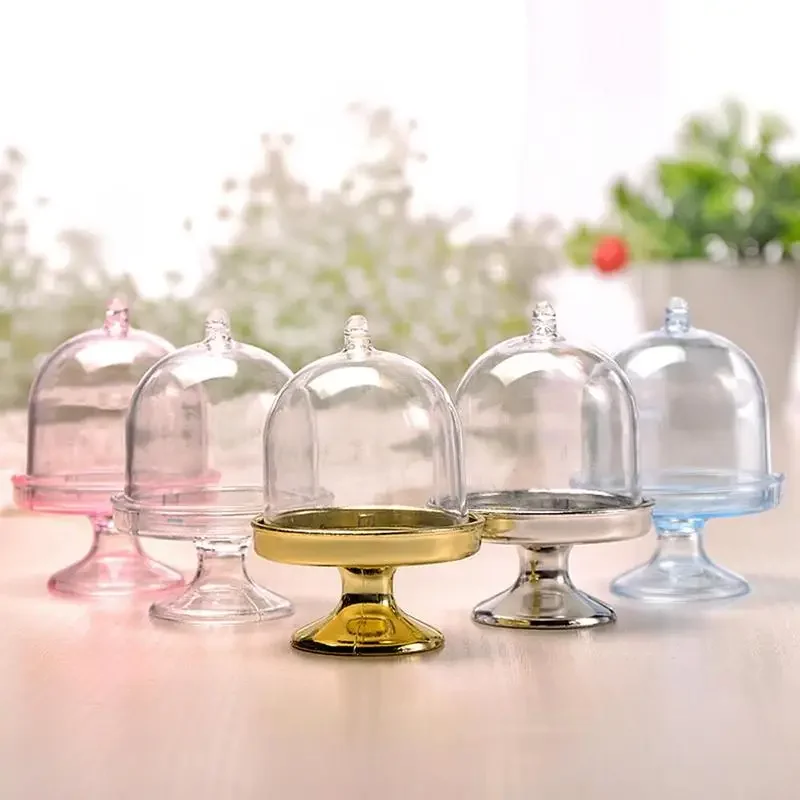 Transparente Plastik Candy Box Mini Runde DIY Lagerung Candy Box Kuchen Snack Box Geburtstags geschenk Dekoration Box für Kinder Image