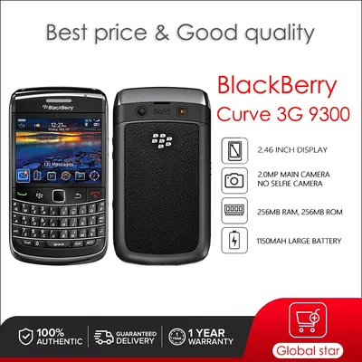 BlackBerry Curve 3G 9300 Refurbished Original Unlocked Cellphone 16GB 2GB RAM 8MP Camera