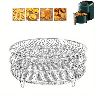 Stackable Air Fryer Rack Set - Multi-layer Stainless Steel Dehydrator Rack For 4-8qt Air Fryer Grill - Square Air Fryer Accessories For Even Cooking And Crispy Results Eid Al-adha Mubarak
