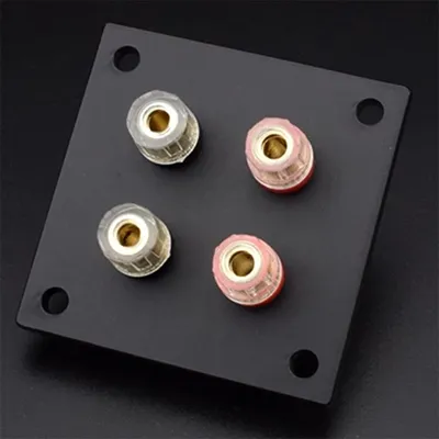 Square Speaker Terminal Binding Post Block Black Acrylic Junction Plate For Hifi DIY Home Sound