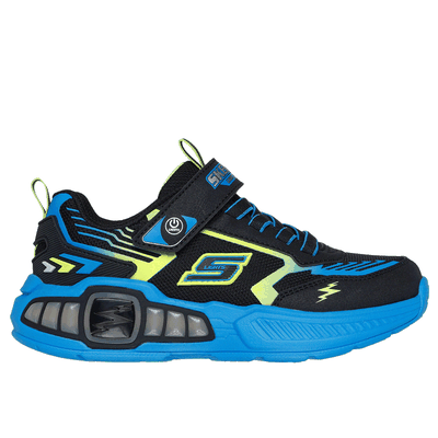 Skechers Boy's S-Lights: Light Storm 3.0 Sneaker | Size 12.0 | Black/Lime | Synthetic/Textile