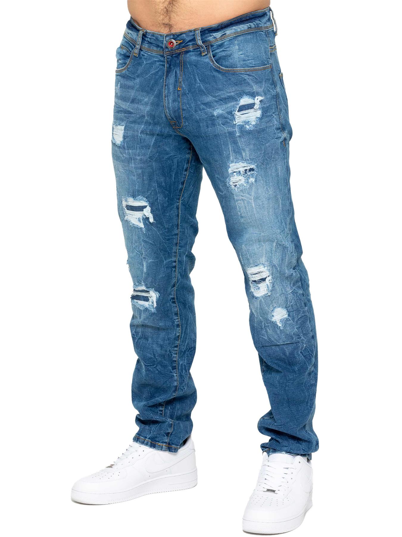 Enzo | Herren Ripped Denim Jeans 36 (Größe)
