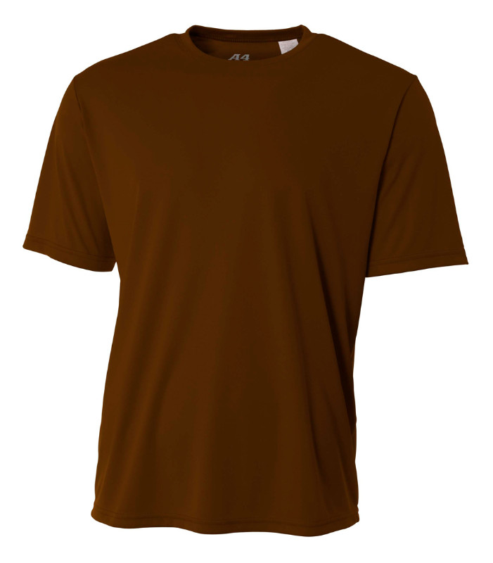 A4 NB3142 Youth Cooling Performance Crew T-Shirt in Brown size Small | Polyester A4NB3142