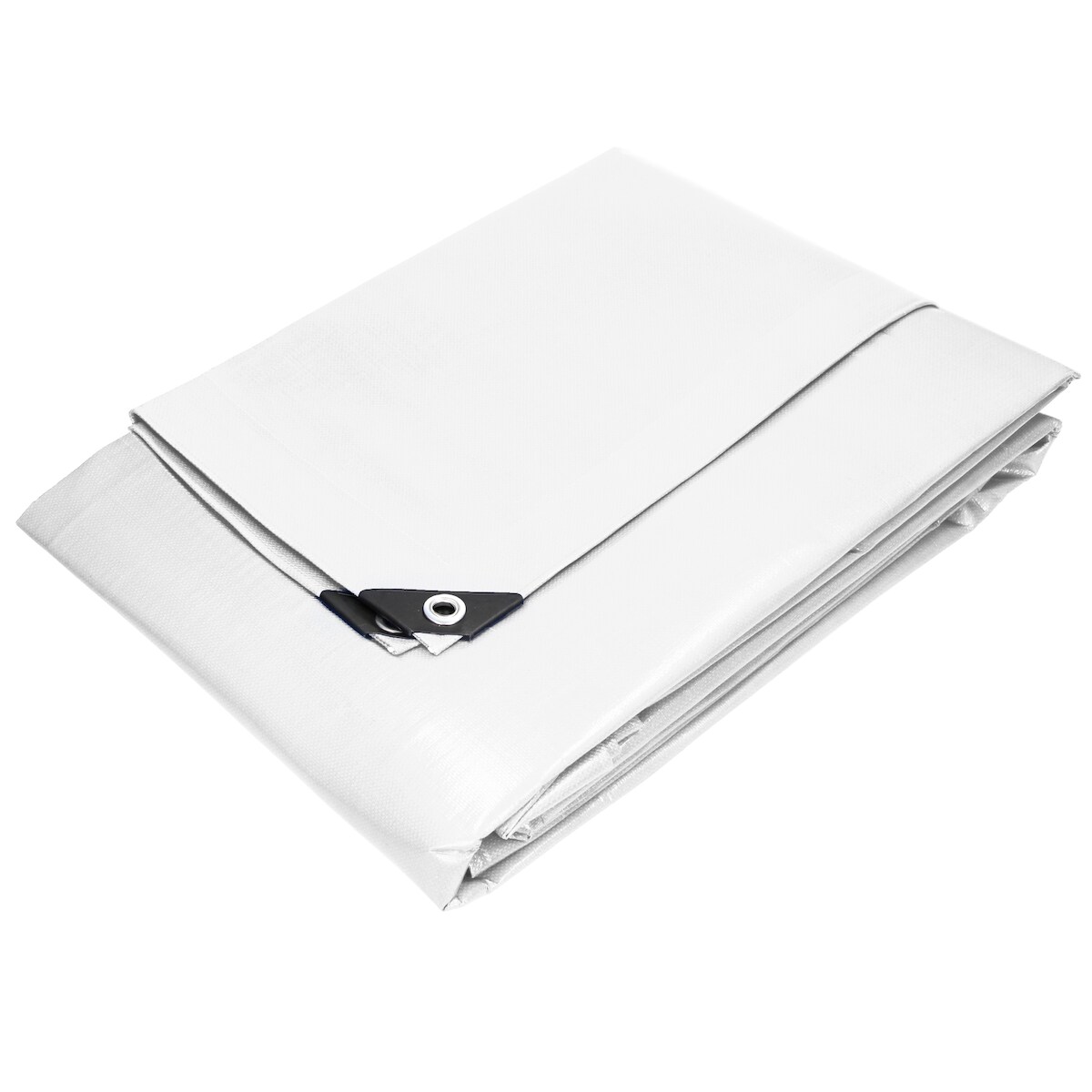 ECD Germany Abdeckplane Gewebeplane mit Ösen 8x10m 80m² 260g/m² Weiß aus Polyethylen Schimmelresistent Wasserdicht Reißfest Schutzplane Bootsplane Image