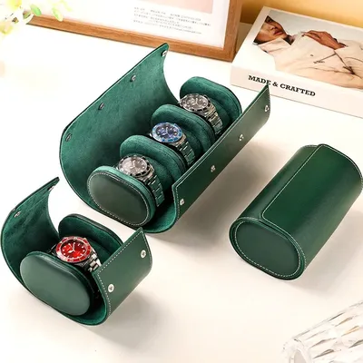 Portable Leather Watch Case Roll Personalized Storage Watch Organizer Travel Clock Holder Shockproof