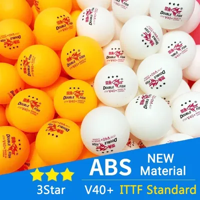 Genuine DOUBLE FISH V40+ 3 Star 30Pcs Ping Pong Ball Seamed ABS New Material Table Tennis Balls ITTF