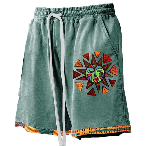 Herren Sonne Indische Kultur Badehosen Badeshorts Boardshorts Mittlere Taille Hawaiianisch Ethno-Stil Lässig Ferien Strand Kordelzug mit Mesh-Futter Elastischer Bund Designer Bekleidung Image