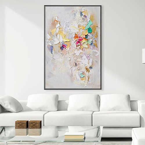 Handgemaltes, farbenfrohes, abstraktes Ölgemälde mit dicker Textur, Wandkunst, moderne Wandkunst, handgemaltes Ölgemälde auf Leinwand, Dekoration für Zuhause, Zimmer, fertig zum Aufhängen oder auf Image