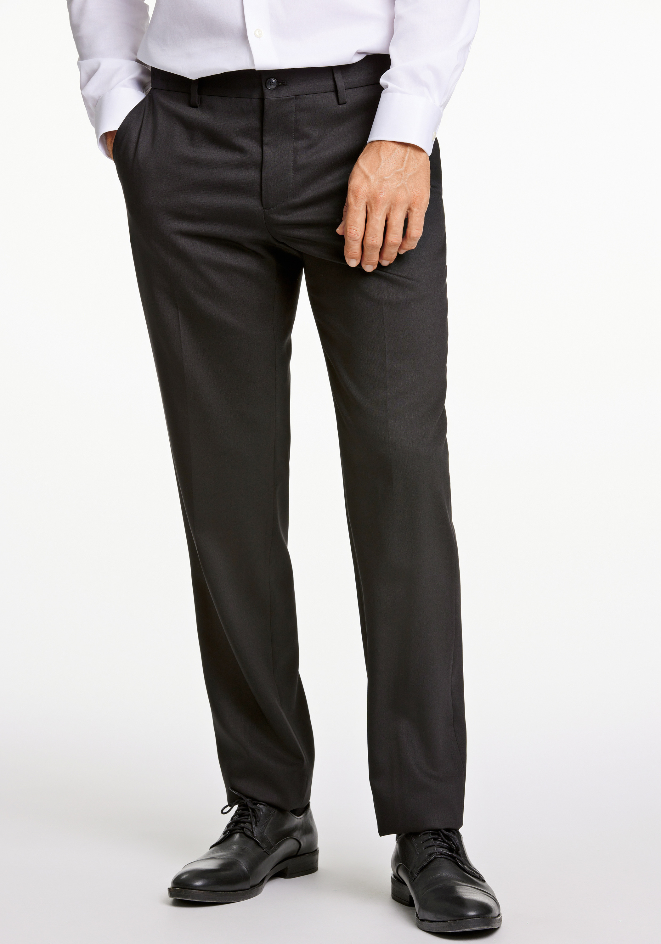 Anzughose LINDBERGH "Lindbergh Anzughose", Herren, Gr. 30, schwarz, Obermaterial: 54% Polyester, 44% Wolle, 2% Elasthan; Futter: 95% Polyester, 5% Elasthan, Hosen Image