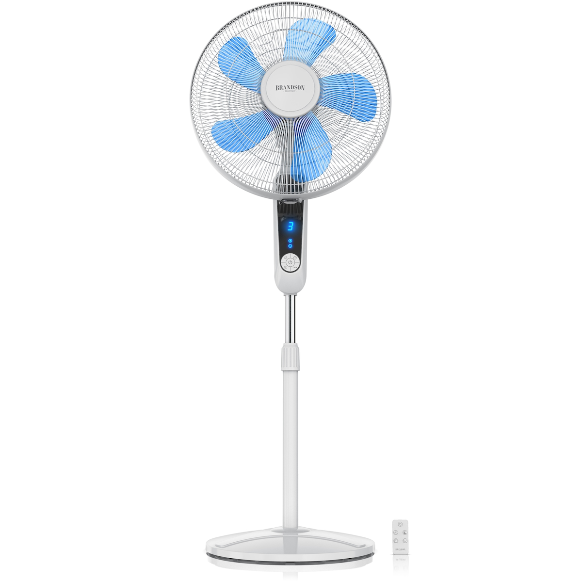Brandson Standventilator Silent mit Fernbedienung und Display, mobiler Lüfter, Oszillation 80°, 60 Watt, Ventilator leise, Höhe verstellbar Image